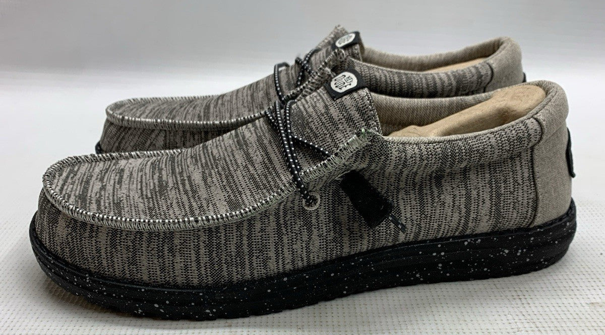 Hey Dude Wally Sport Knit Dark Grey Men's Loafers 40536-02 Size M9 Slip On Shoes