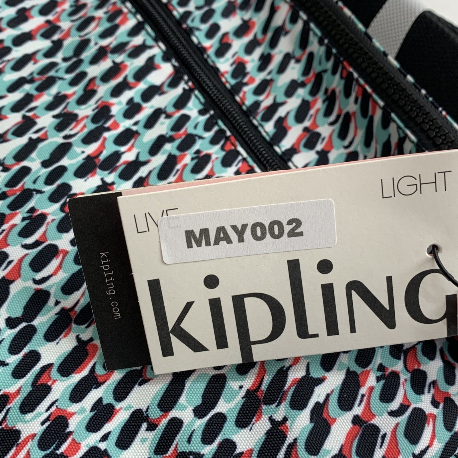 Kipling Alvar HB6141 Abstract Print Crossbody Shoulder Bag Monkey & Zippers