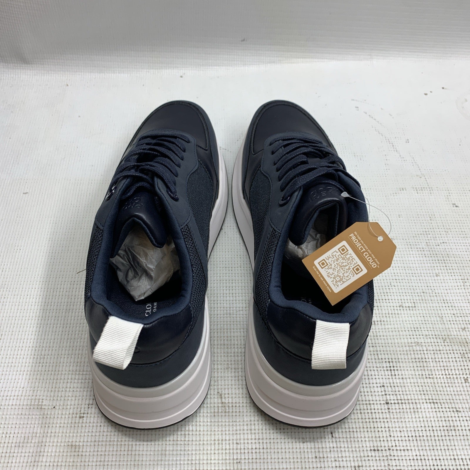 Project Cloud Men Shoe Kurt.A Navy/White Size 12 Lace-up Walking Sneaker Casual