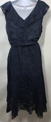 GRACE KARIN Women's Wedding Dress V Neck Ruffle High Waist Midi  Navy Size XL