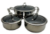 HexClad Hybrid Nonstick 6-Piece Pot Set 8, 3 & 2 Qt Pots with Cover Lids - USED