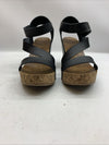 Blowfish Malibu Women's Hapuku Wedge Sandal Scotch Dyecut Size 10 Black Open Toe