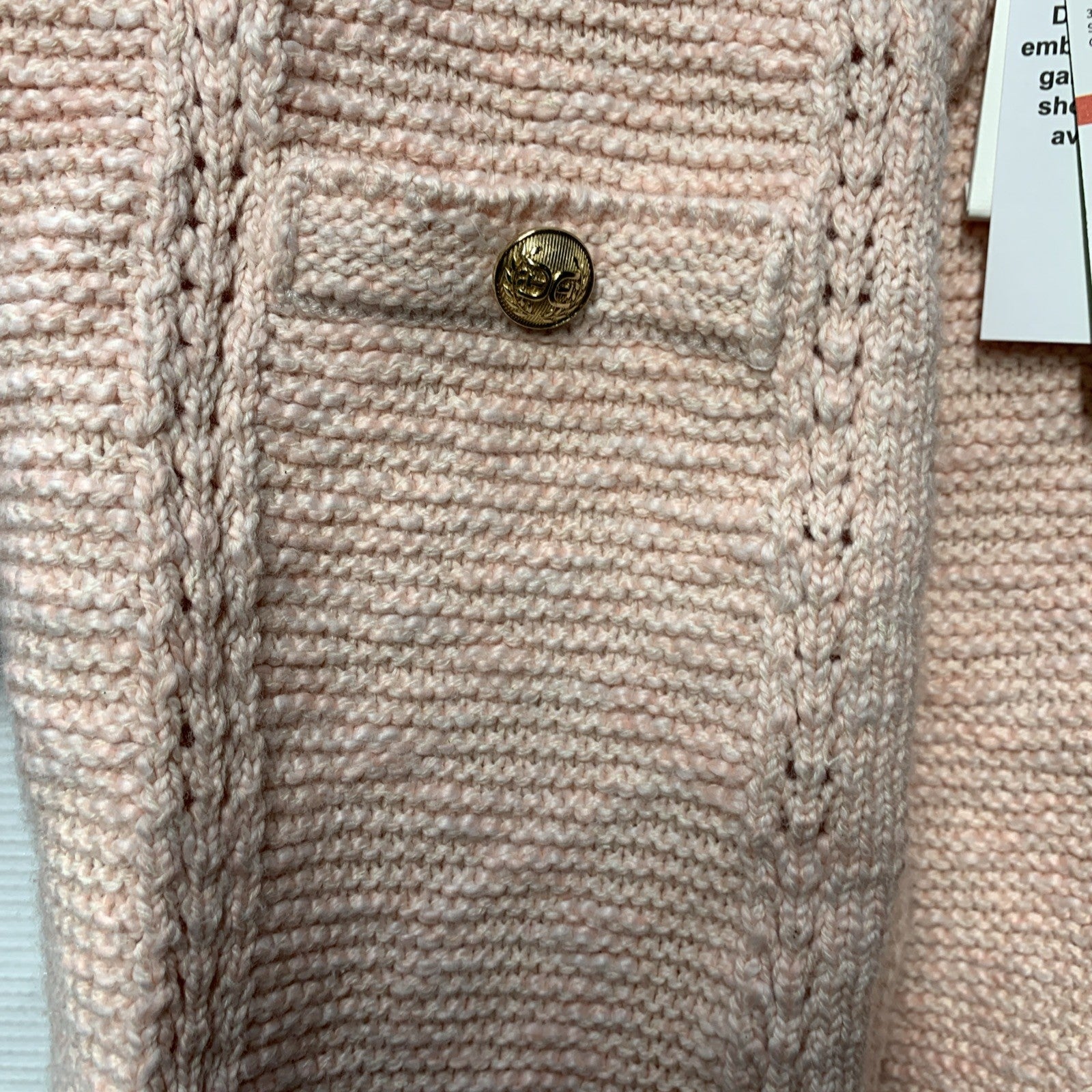 Sam Edelman Women's Colleen Novelty-Stitch Sweater Short Sleeve Cardigan Size XS