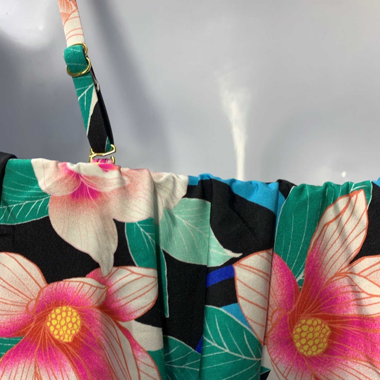 La Blanca Women's Bandeau Bikini Swimsuit Top Black Floral LB3ZM76 Swimwear 8