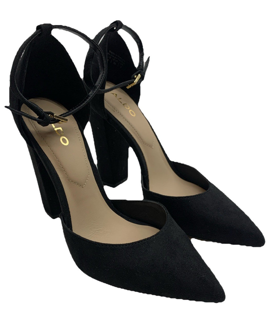 Aldo Nicholes Ankle Strap Pointed Toe Pumps Heeled Shoes Black Size 6 Sandal