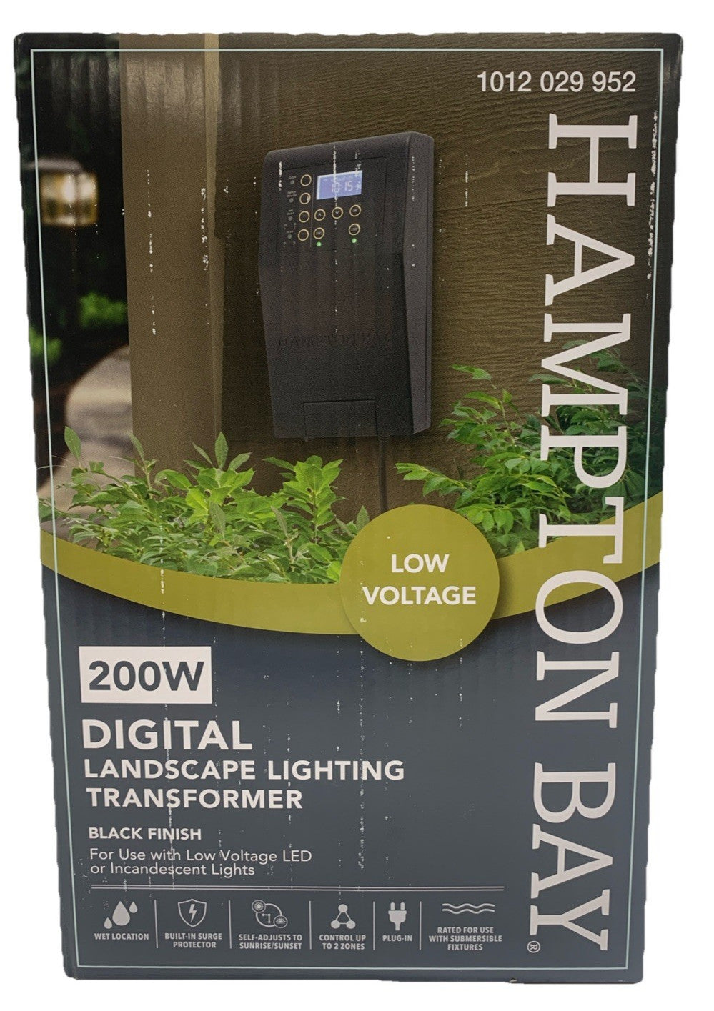 Hampton Bay 200W Digital Landscape Lighting Transformer 1012029952 Black Finish