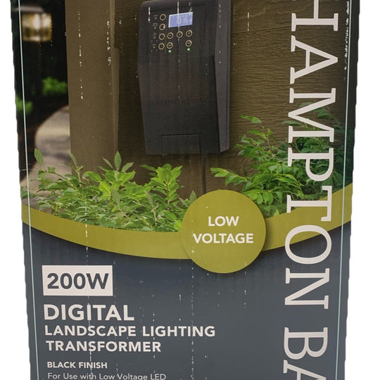 Hampton Bay 200W Digital Landscape Lighting Transformer 1012029952 Black Finish