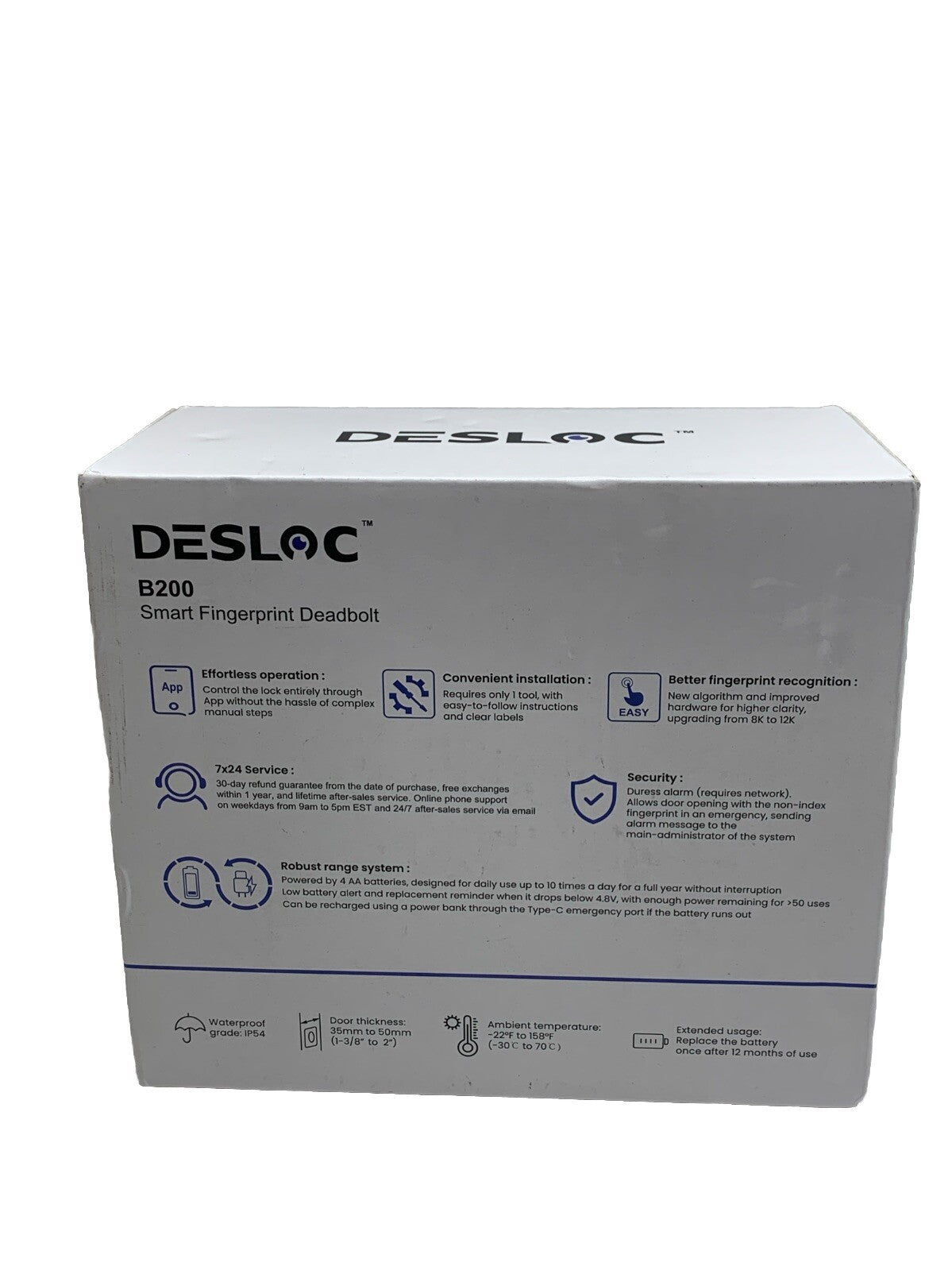 DESLOC B200 Fingerprint Smart Door Lock, Keyless Entry Keypad, App, Alexa/Google