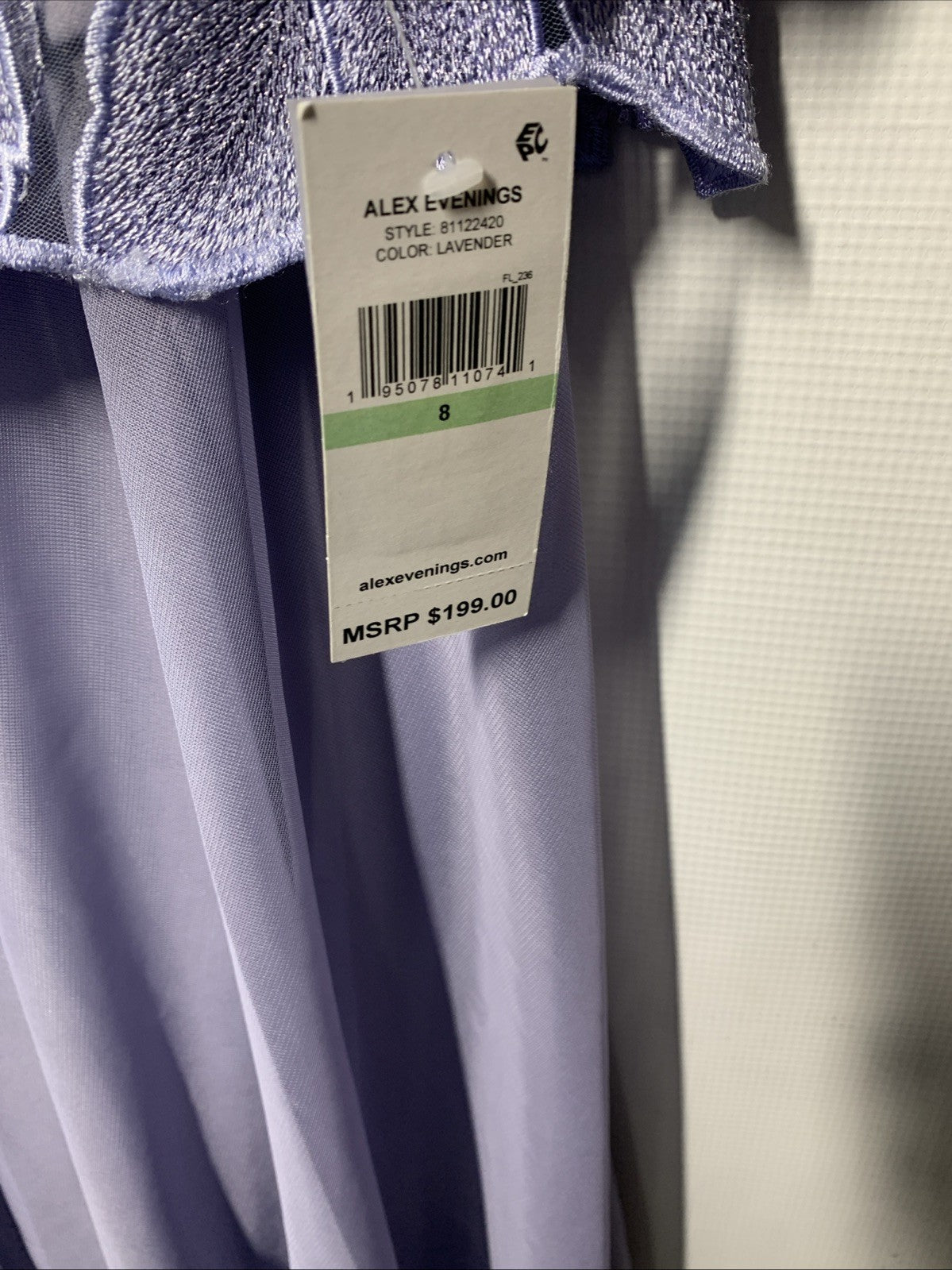 Alex Evenings Womens Wedding Formal Guest Dress 3/4 Sleeve Elegant Floral Size 8