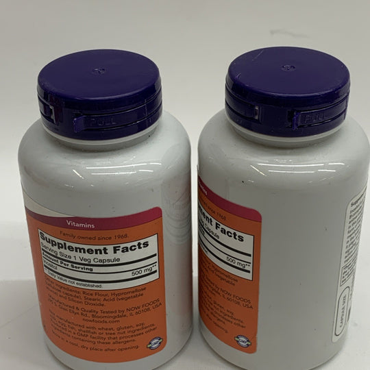 NOW Foods Inositol 500mg, Healthy Membrane Function Cellular Health 100 Caps 2Pk