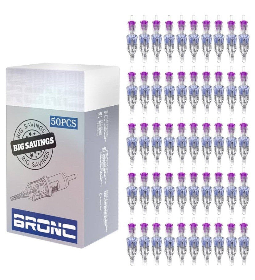 BRONC 50PCS Tattoo Cartridge Needles 1209RM 0.35MM E Professional Tattoo Equipme