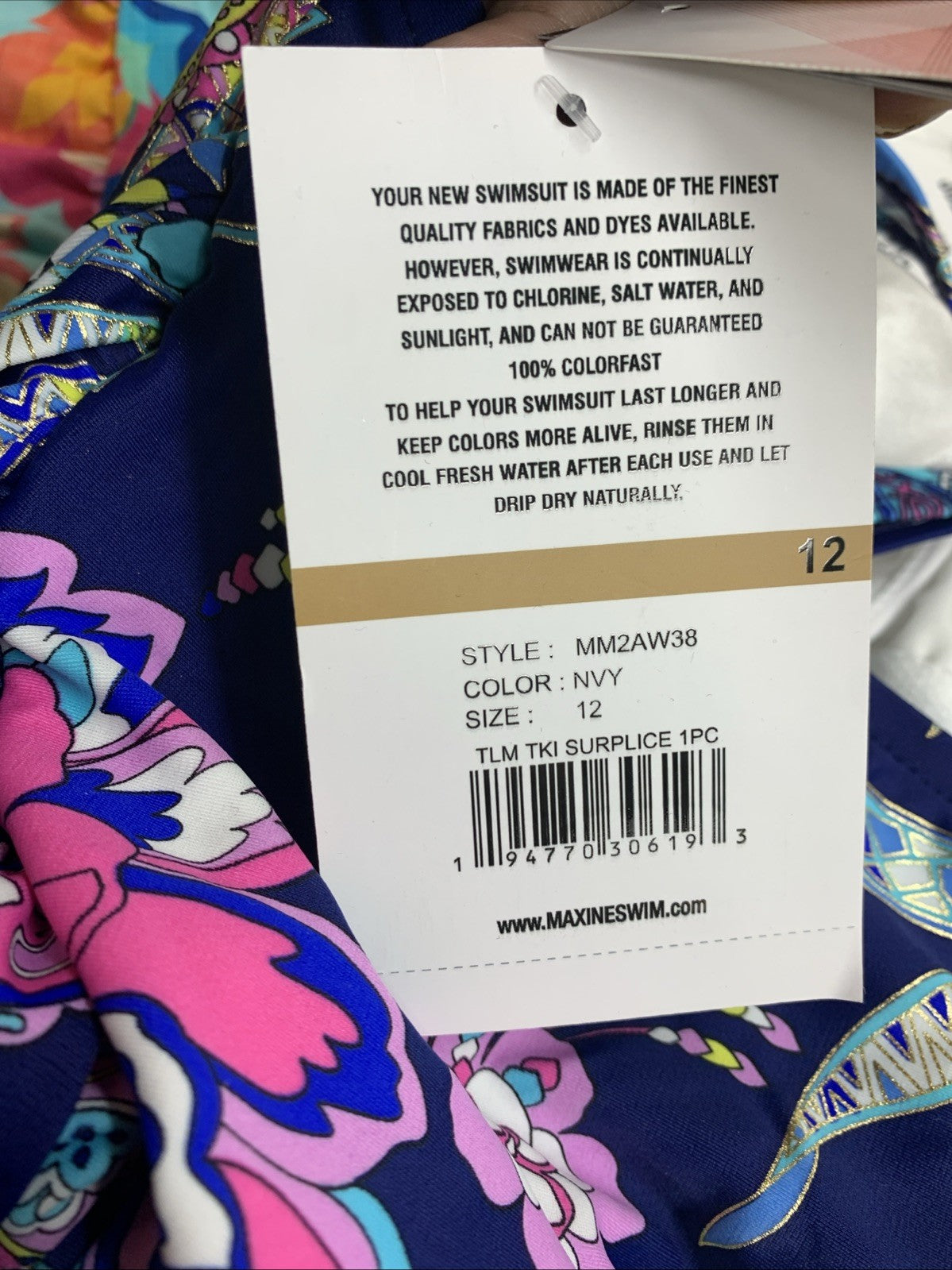 Maxine Of Hollywood Shirred Front Surplice One Piece Swimsuit MM2AW38 Size 12