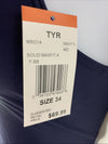 TYR MSO1A Womens Sport Wide Straps Solid X-back One Piece Swimsuit Navy Size 34