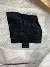 Mina Self Tweed Blazer Jacket White Gold Dress Jacket Women's Size L Long Sleeve