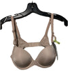 Maidenform DM7543 One Fab Fit modern demi T-shirt bra with underwire, lightly lined, in 34B, in beige, close-up of front view.