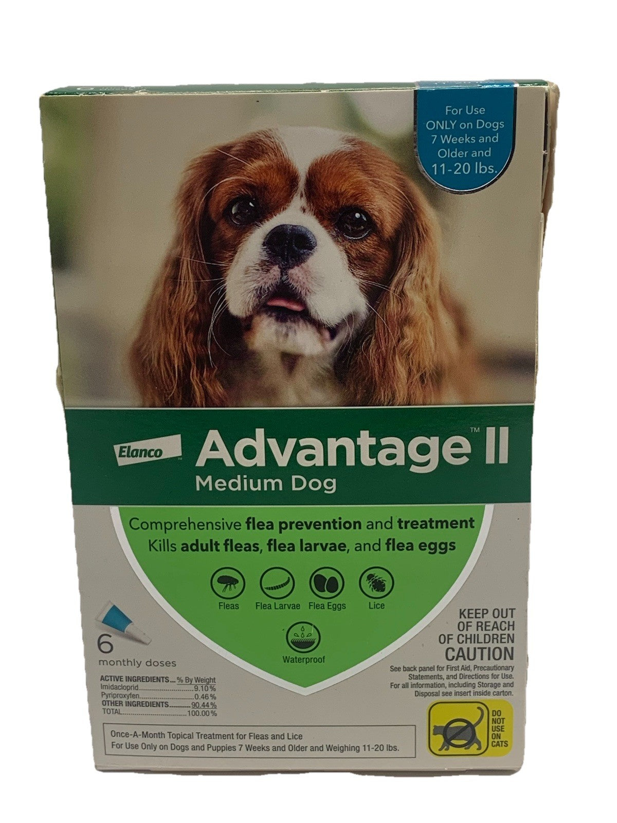 Elanco Advantage ll Medium Dog 6 Doses Flea Treatment & Prevention 11-20lbs