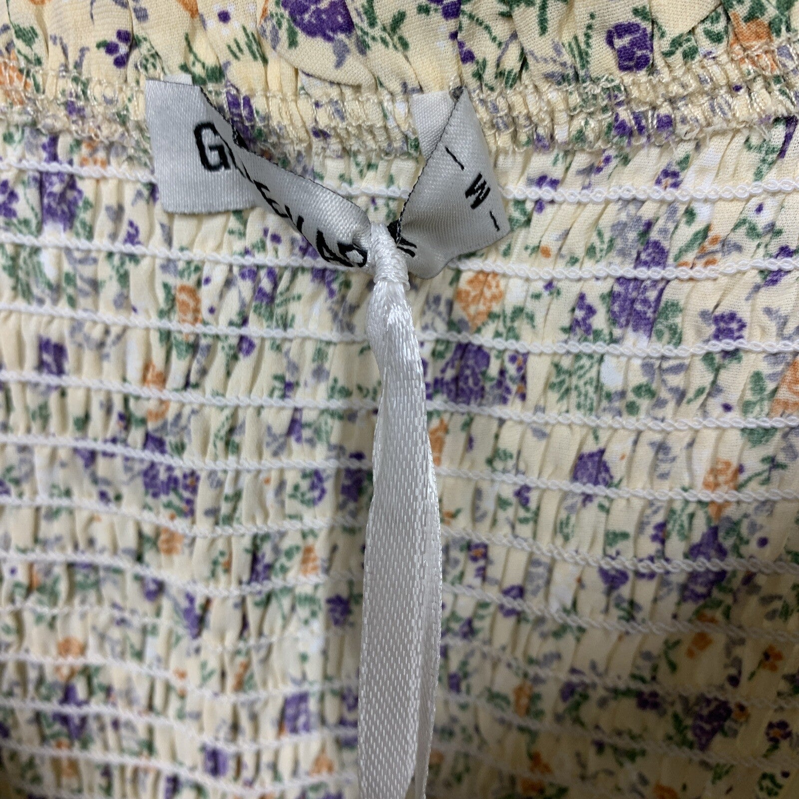 GRACE KARIN Summer Floral Boho Dress Square Neck Strapped Swing Size  Med Yellow