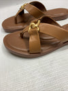 Aerosoles GAIA Tan Leather 293 Sandal Size 6.5M Open Toe Crisscross Strap Slipon