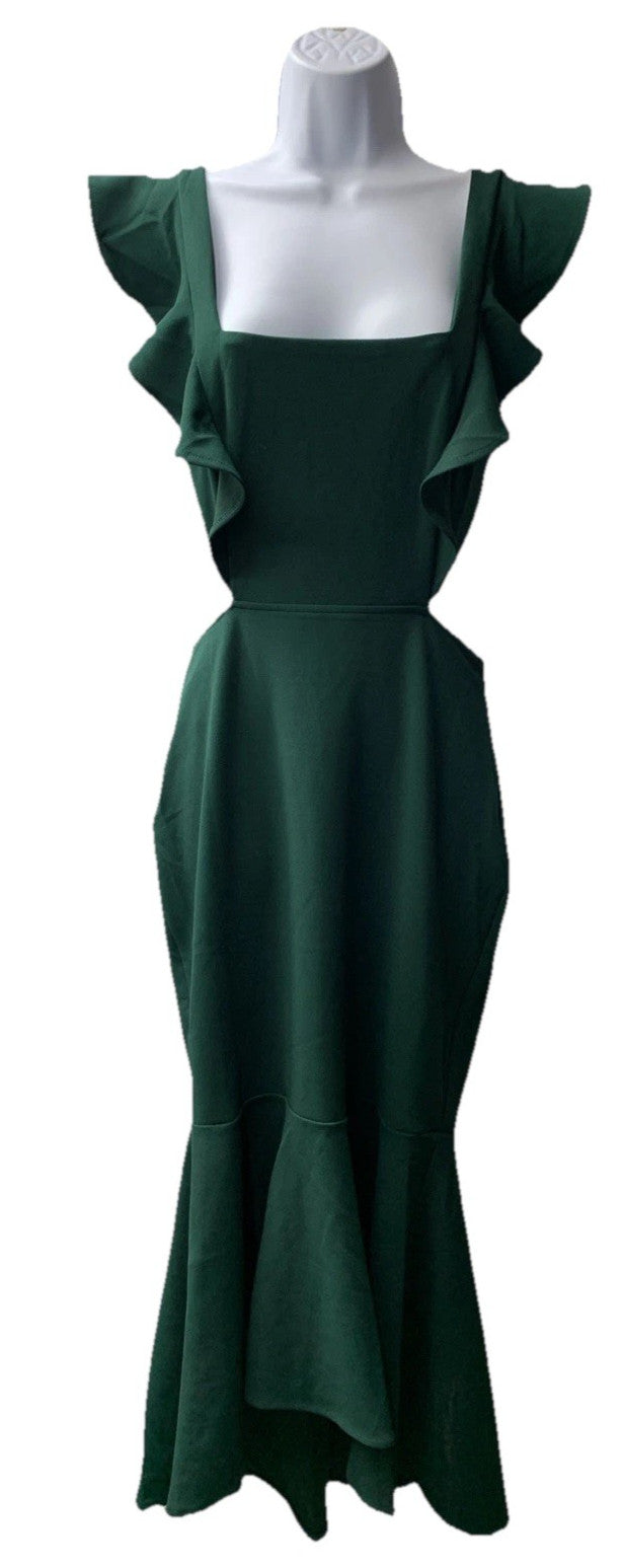 Petal & Pup Women Yvonne Midi Dress TL10460 Emerald Green Sleeveless Size M