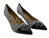 J. Reneé Women's Khinsley Pump Sandal Black/White Houndstooth 11W Pointed Toe