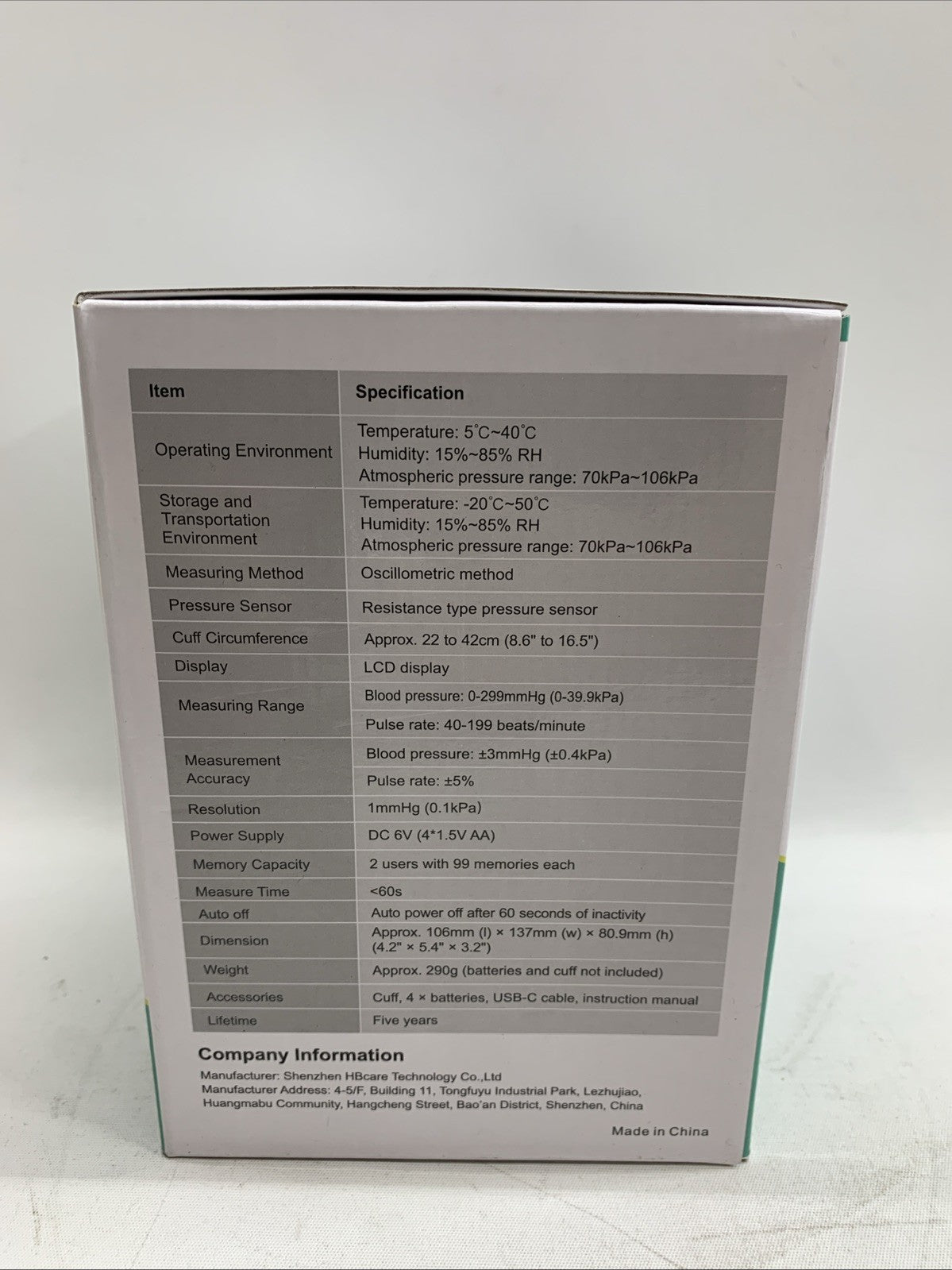 RunStar BP-205 Electronic Blood Pressure Monitor LCD Display White for Home Use