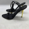 Nine West Womens Reina Black Faux Leather Heels Sandal WNREINA3 Shoes Size 9M
