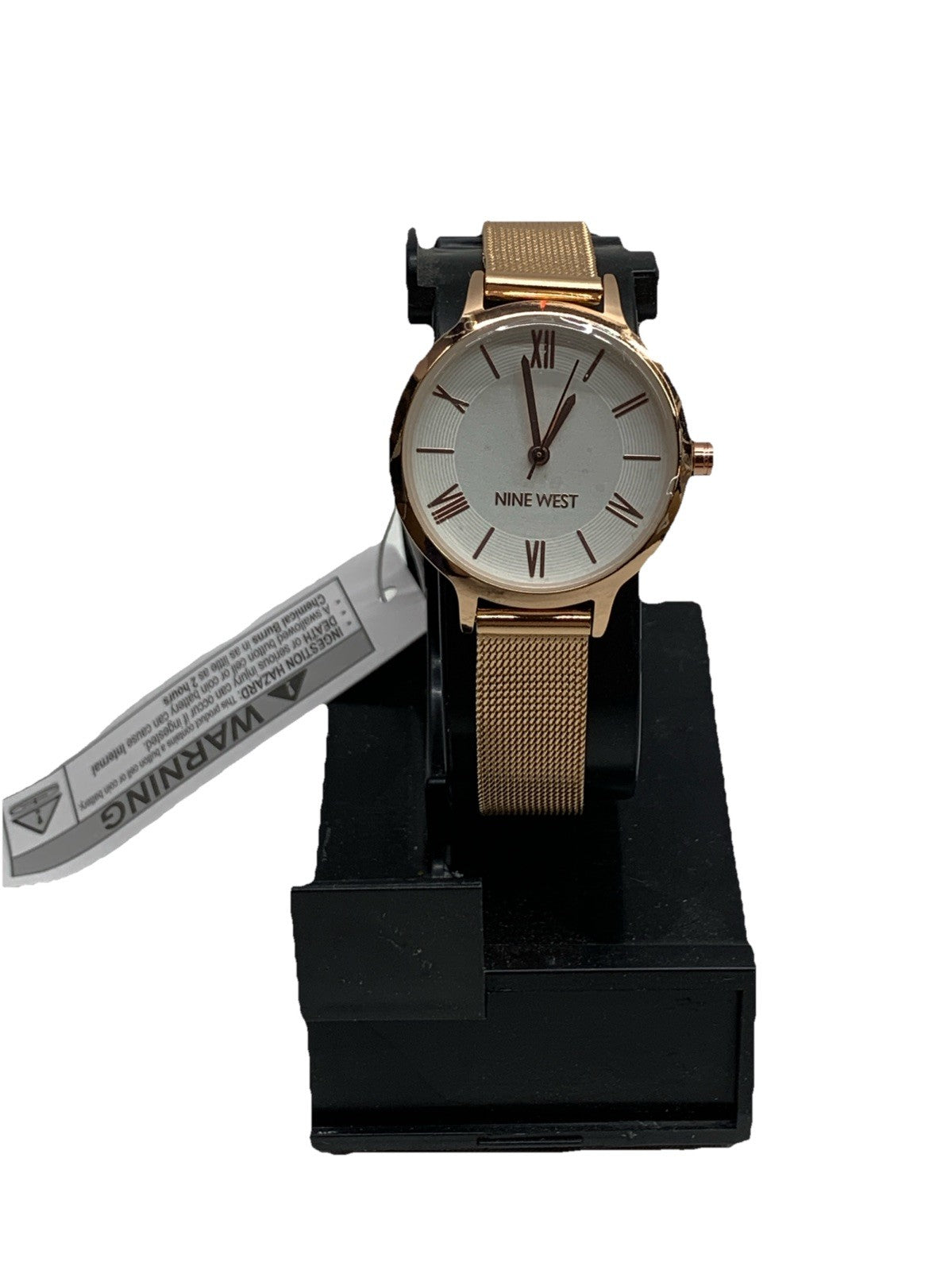 Nine West Rose Gold Wrist Watch Women's Stainless Steel Back Analog - 2228SVRG