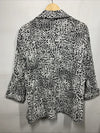 MULTIPLES Women's Tucked Cuff Three Quarters Sleeve Lapel Front Jacket Size M