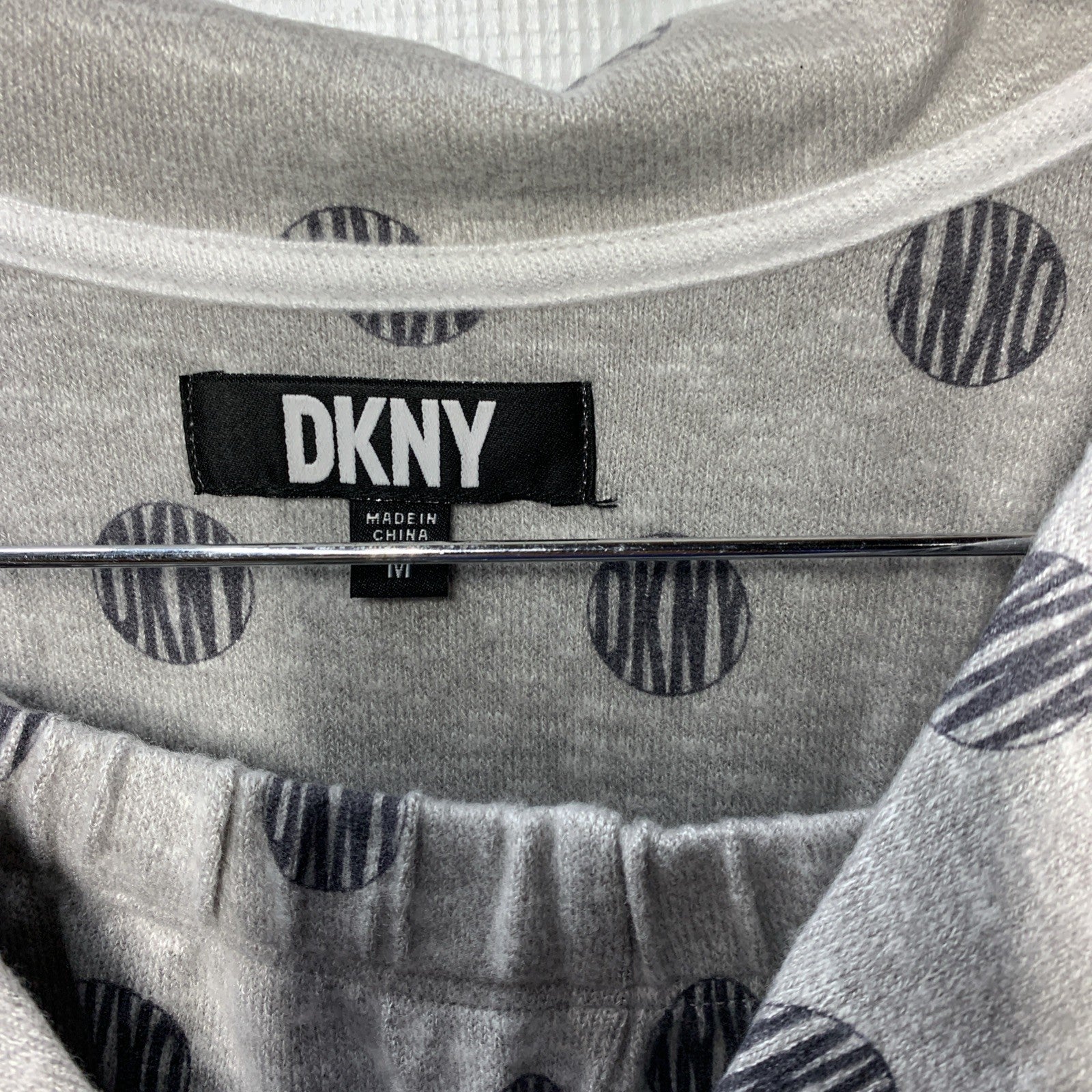 DKNY Long Sleeve Notch Shorty Sleeping PJ Set Gray Size medium with Pockets