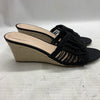 Bandolino Women's Andrrea Wedge Sandal Black Size 11 Medium Open Toe Slip-on
