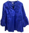 Women's Plus Size Cobalt Eliza Blouse 20 Pull On Bold Elegance Blue V-neckline