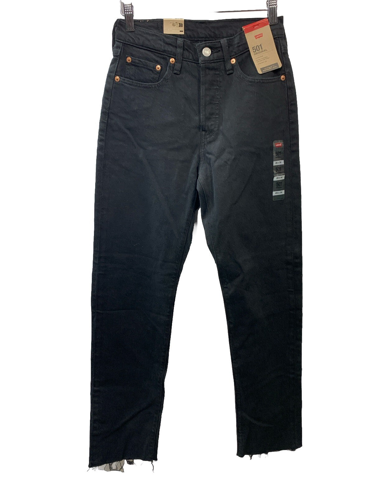 Levi's Women's 501 Original Fit Jeans Long Pants Size 25x30 Black High Rise