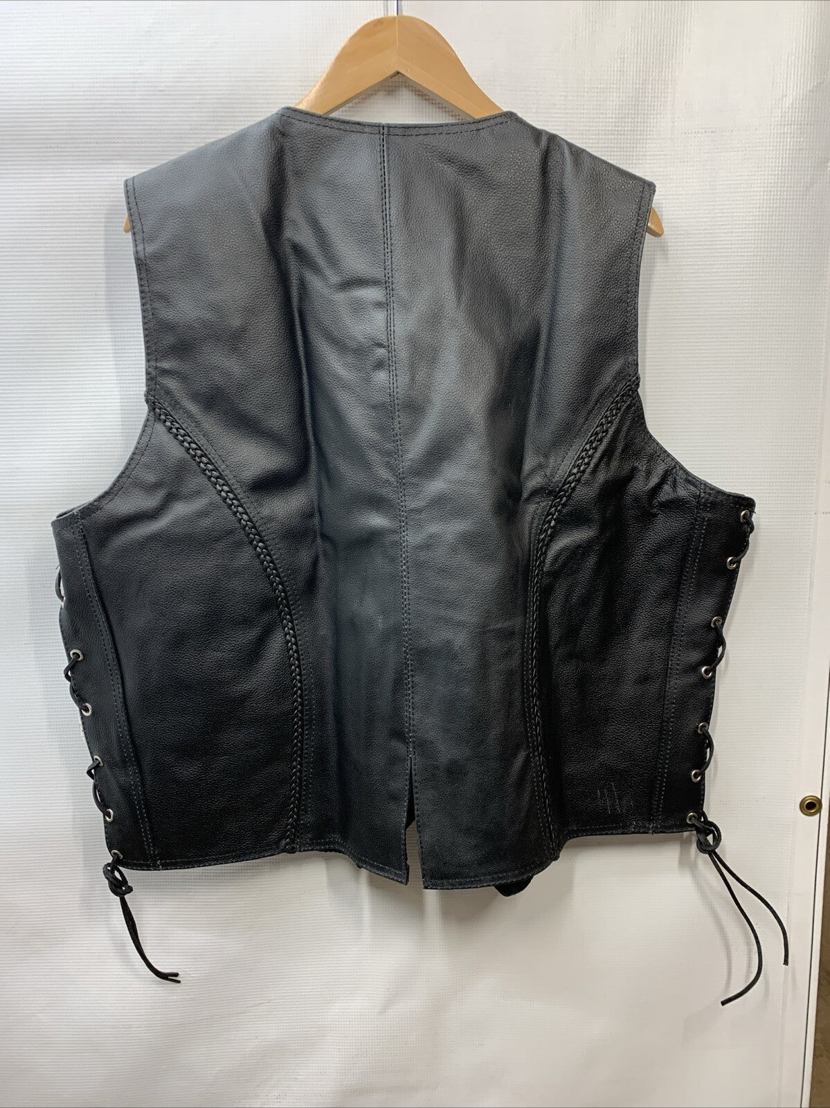 Alpha Leather Motorcycle Vest for Women Vintage Style Concealed Carry Size 4XL