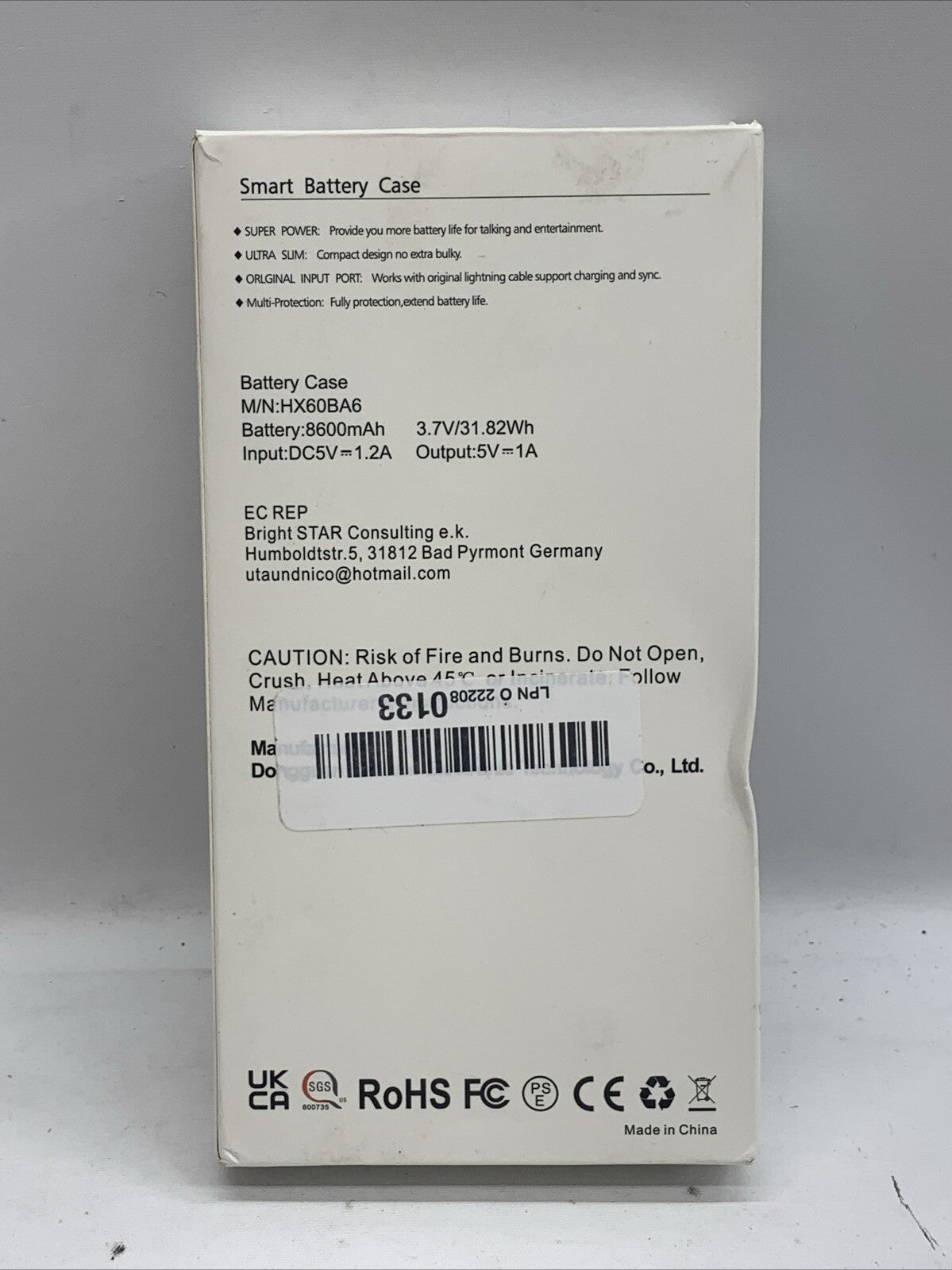 Rechargeable Smart Battery Case/Glass Film/Camera Cover For iPhone 13 Pro Max US