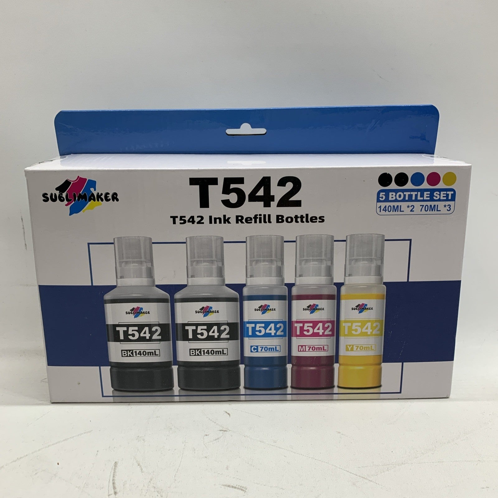 SUBILIMAKER T542 Sublimation Ink Set 5 Bottles 2x140ml 3x70ml for Epson Ecotank