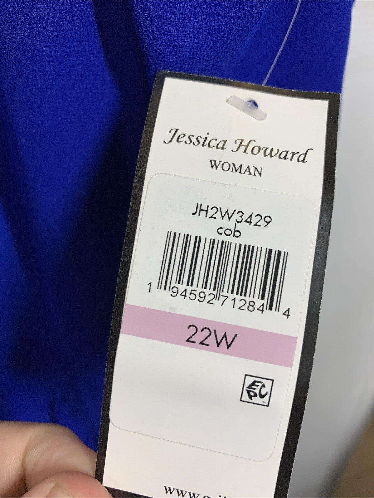 Jessica Howard Women's Halter Bejeweled Ruffle Chiffon Midi Dress Size 22W Blue