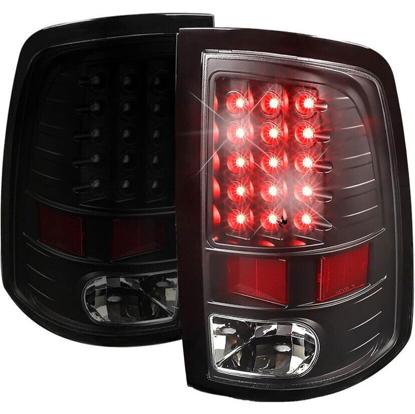 Black Tail Lights Assembly Brake Reverse Lamps Replacement for RAM 1500 09-18