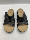 Women's Clarks Laurieann Bali Sandals Black Leather Size 9 Open Toe Slip-on