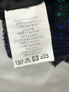 Grace Karin V-Neck Sequined Ruffle Stitching Slim Fit Short Sleeve Size M Green