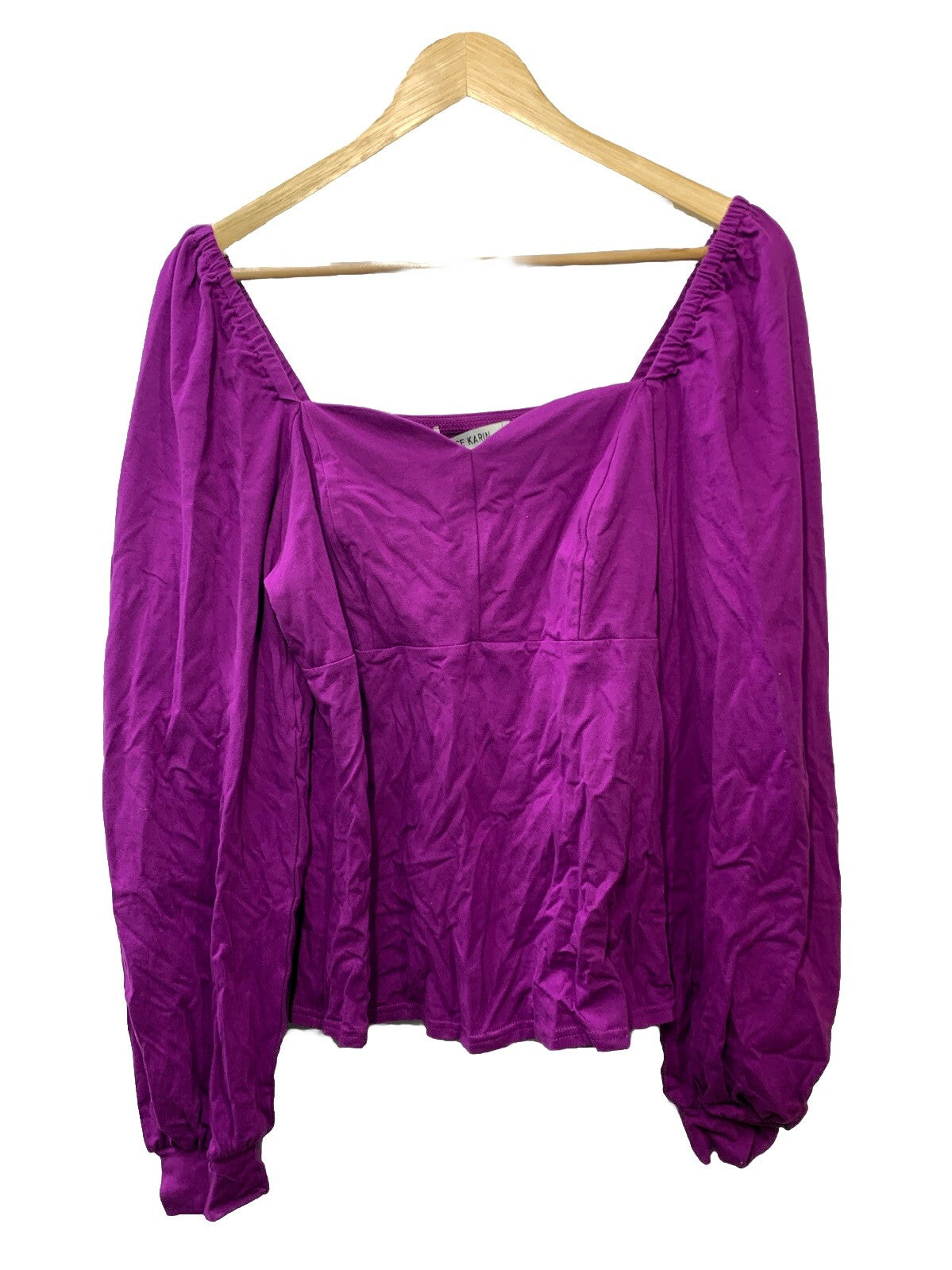 GRACE KARIN Women's Lantern Long Sleeve Blouse Retro Slim Fit Size L Purple
