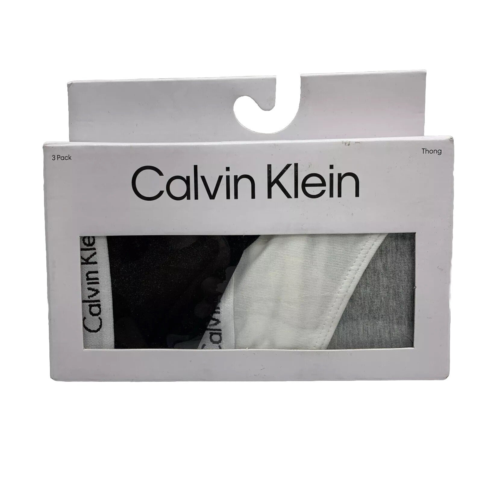 Calvin Klein Women's Carousel Logo Cotton Stretch Thong Panties Size L 3 Pack