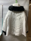 London Fog Faux-Fur Hood Active Puffer Jacket Hooded Size 3X Long Sleeve White