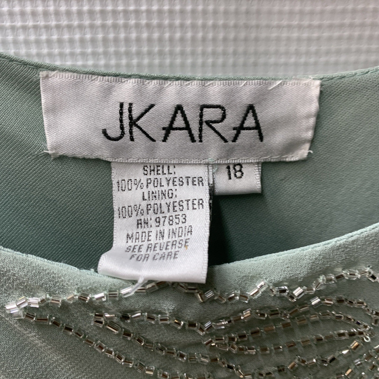 J Kara Women's Long Beaded Mother of Bride Groom Formal Dress Mint Green Size 18