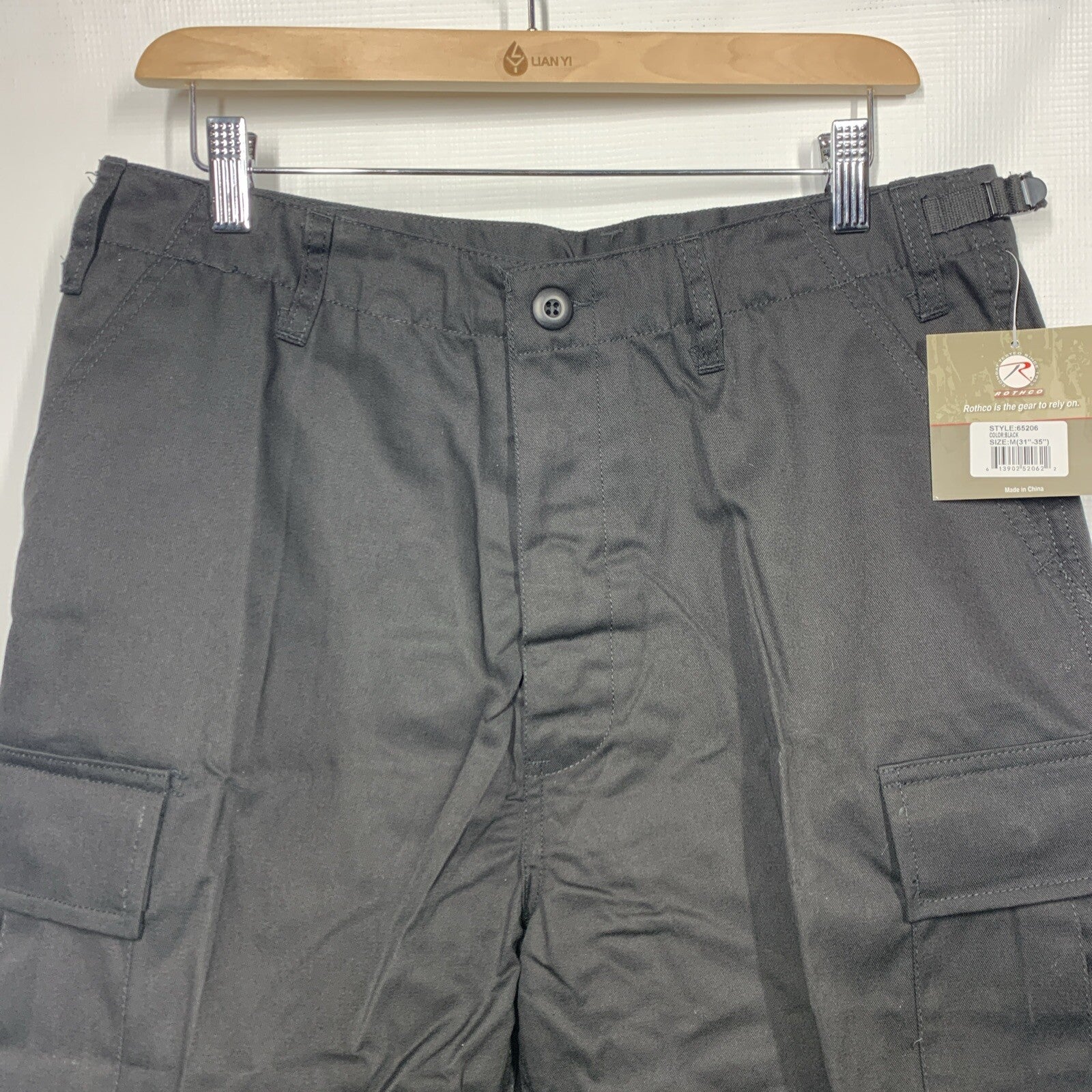 Rothco 65206 Black Military Bdu Shorts  Gargo Army Swat M (31”-35”) with Pocket