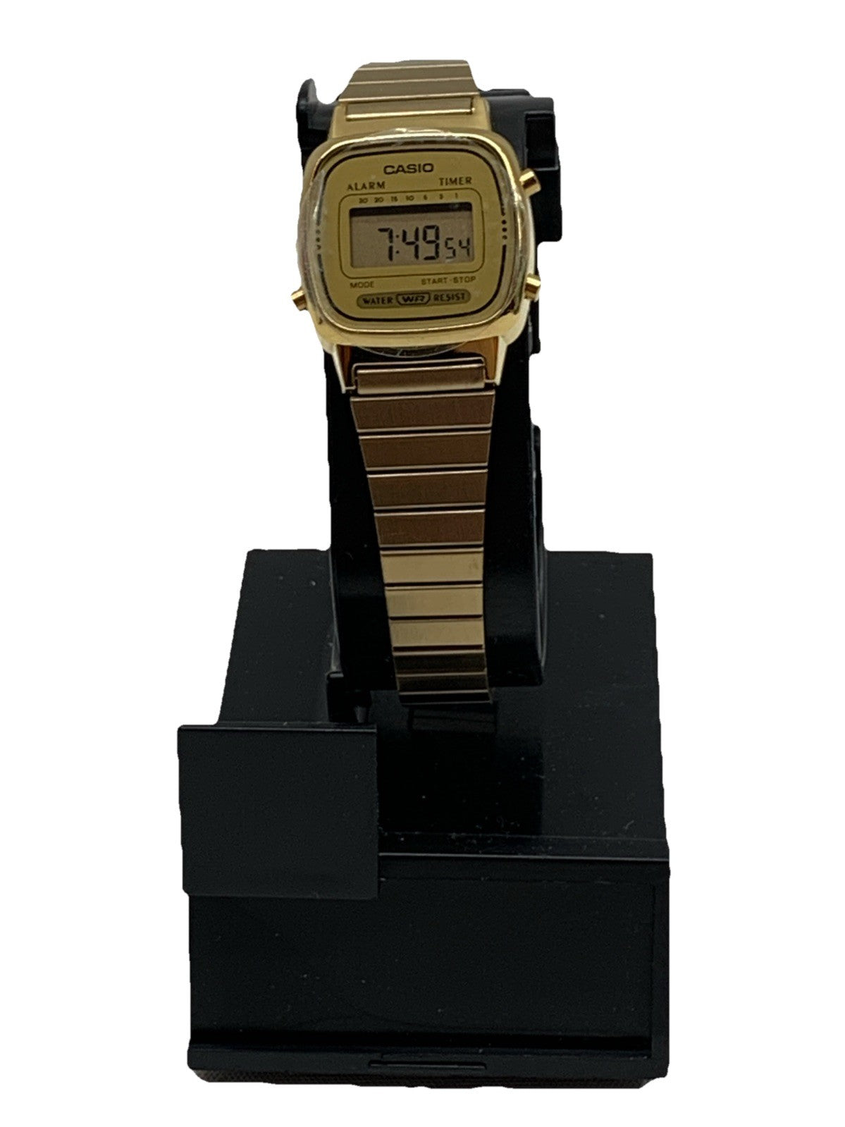 Casio Women's Quartz Digital Alarm Gold-Tone Band Casual Wristwatch LA670WGA-9CF
