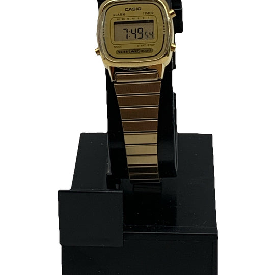Casio Women's Quartz Digital Alarm Gold-Tone Band Casual Wristwatch LA670WGA-9CF
