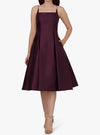 Adrianna Papell Women's Mikado Square-Neck Fit & Flare Party Midi Dress Size 18