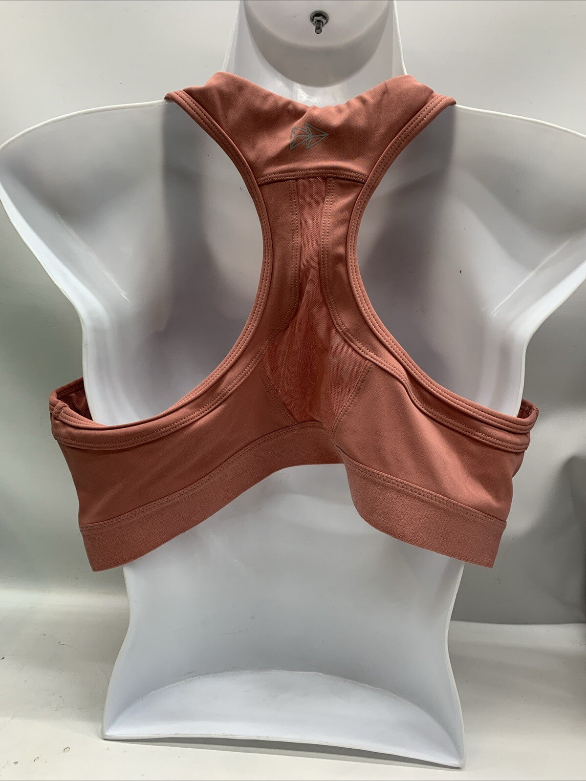 Yvette Sports Bra L/XL Rose Wireless Racerback Zip Front High Impact Activewear