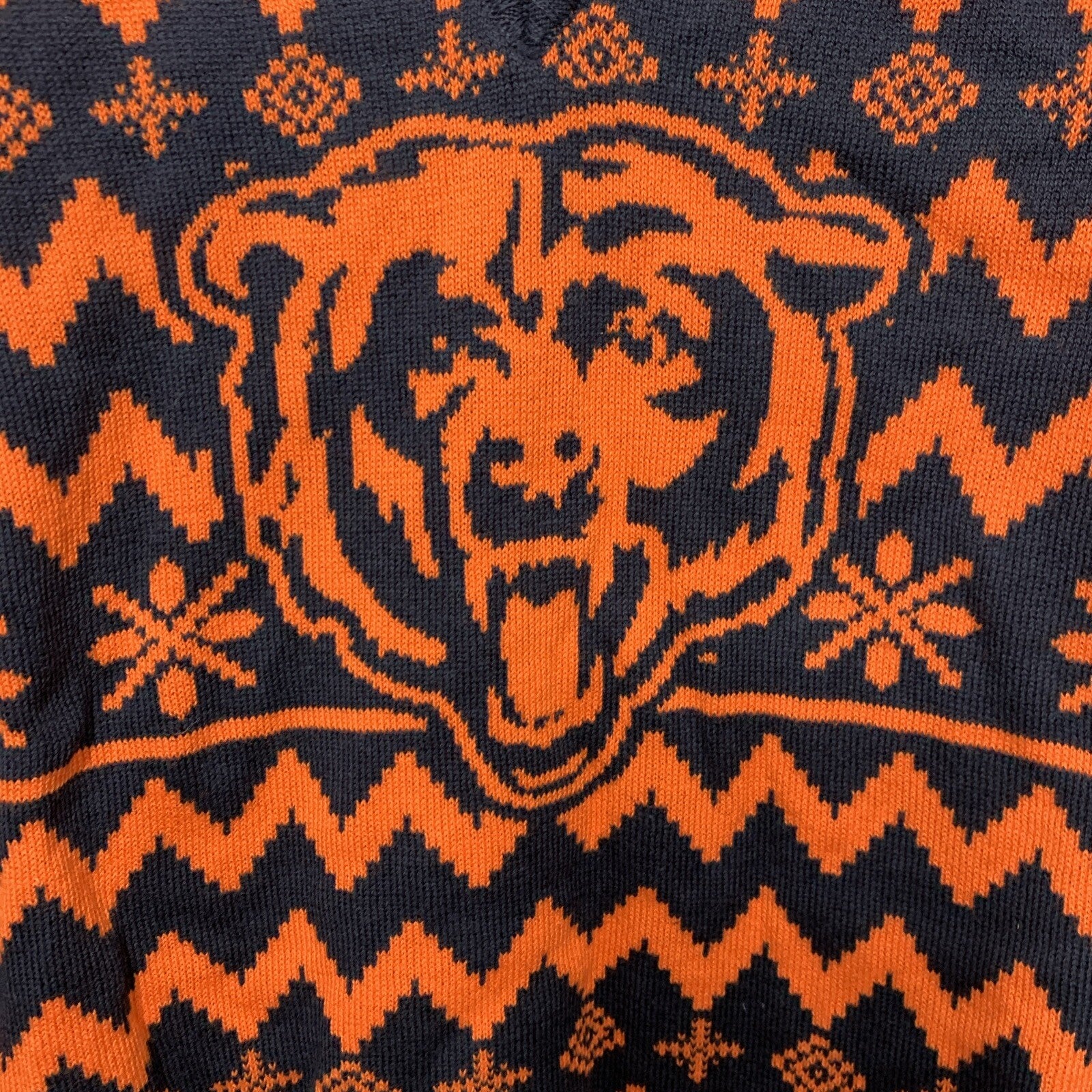 Womens NFL Chicago Bears Ugly Sweater Holiday V-Neck Small Christmas Long Sleeve