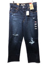 Levi's Women's Ribcage Straight Ankle Jeans Dark Indigo Destructed Size 31x27